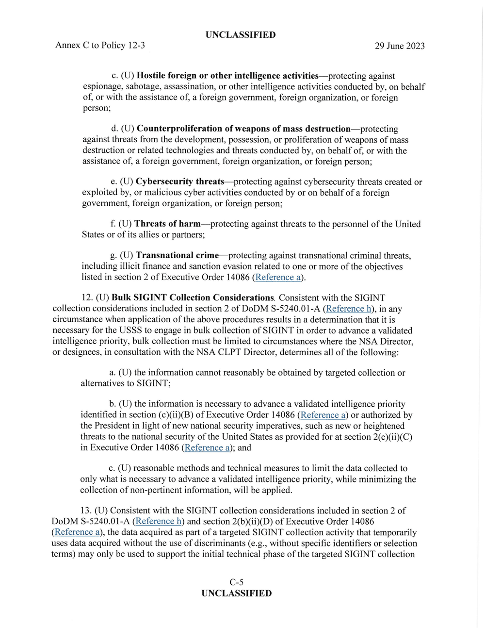 Page 5 from June 2023 NSA Internal Directives for SIGINT