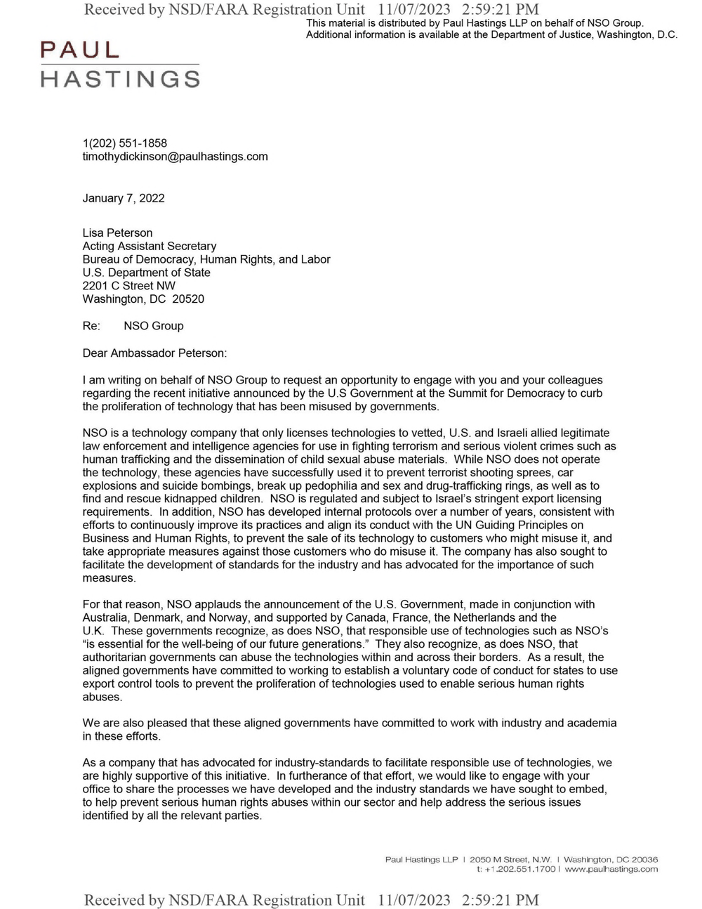 Page 5 from NSO Lobbyists’ “Urgent” Request for Meeting With Antony Blinken