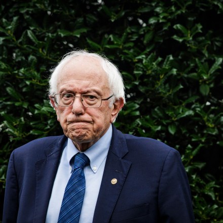 Senator Bernie Sanders (D-VT) leaves after speaking to reporters in front of the West Wing following a meeting with President Joe Biden at the White House on August 30, 2023 in Washington, D.C. (Photo by Samuel Corum/Sipa USA)(Sipa via AP Images)