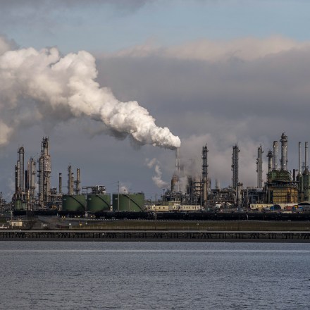The Marathon Anacortes Refinery in Anacortes, Washington, U.S., on Monday, March 7, 2022. Oil had its biggest daily swing ever, with Brent surging to nearly $140 after the U.S. said it was considering a ban on Russian petroleum imports.. Photographer: David Ryder/Bloomberg via Getty Images