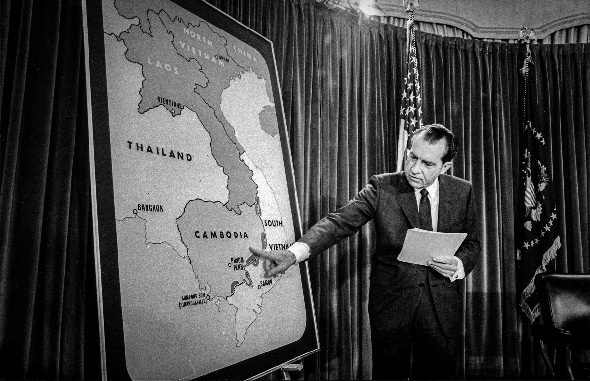 The Cambodian Campaign (also known as the Cambodian Incursion) was a series of military operations conducted in eastern Cambodia during mid-1970 by the United States (U.S.) and the Republic of Vietnam (South Vietnam) during the Vietnam War. A total of 13 major operations were conducted by the Army of the Republic of Vietnam (ARVN) between 29 April and 22 July and by U.S. forces between 1 May and 30 June. (Photo by: Pictures From History/Universal Images Group via Getty Images)