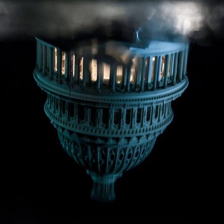 WASHINGTON, DC - JANUARY 06: The dome of the U.S. Capitol is reflected on January 06, 2022 in Washington, DC. One year ago, supporters of President Donald Trump attacked the U.S. Capitol Building in an attempt to disrupt a congressional vote to confirm the electoral college win for Joe Biden. (Photo by Anna Moneymaker/Getty Images)