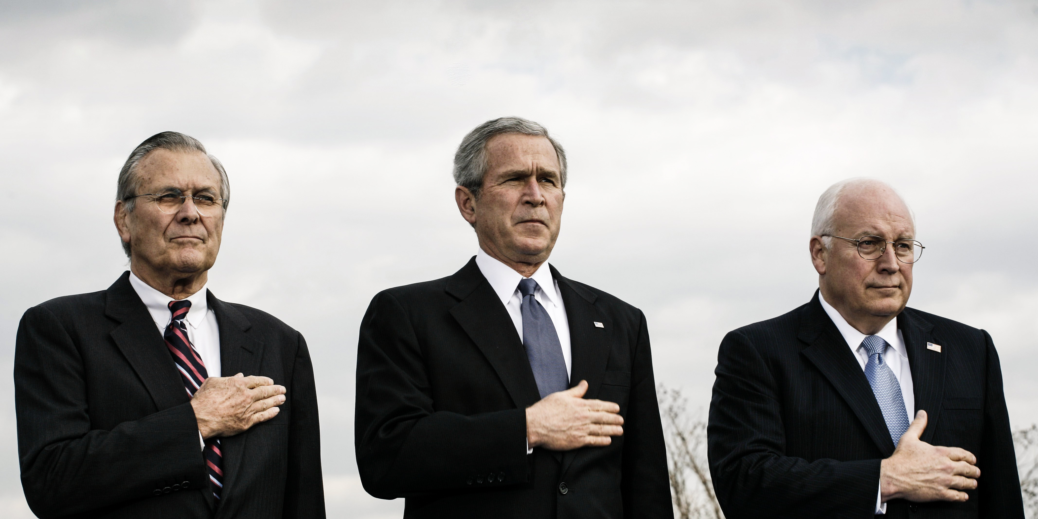 U.S. Secretary of Defense Donald Rumsfeld, President George W. Bush, Vice President Dick Cheney at the Pentagon in Arlington, Va., on Dec. 15, 2006.Photo: Charles Ommanney/Getty Images